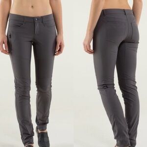 Lululemon Bust A Move Pant Soot Light Moto Style Stretch Pockets Gray Grey 8